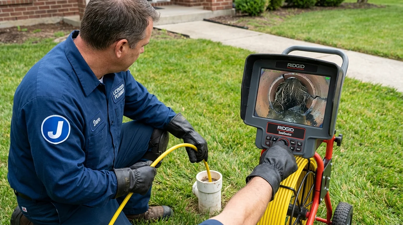Sewer camera inspection being performed by Johns Plumbing LLC in Posen