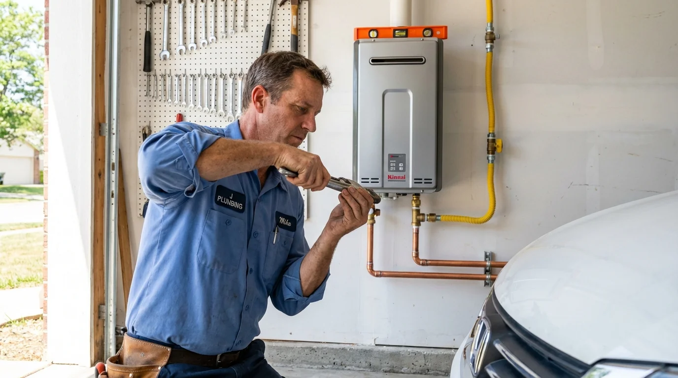 Tankless water heater installation by a Johns Plumbing LLC plumber in Posen